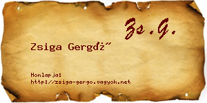Zsiga Gergő névjegykártya